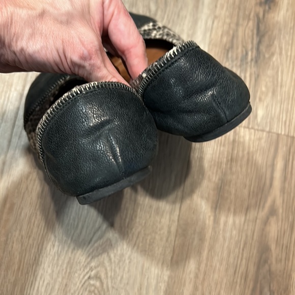 Lucky Brand Snakeskin leather zipper accented ballet flats. Size 7 - Picture 7 of 8